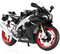 Risopen 1/12 Compatible for Aprilia Motorbike Model Toy Mini Alloy Metal Diecast Motorcycle Model Black Motorcycle Model Toy Collection Gift for Men Kid Boy (Black)
