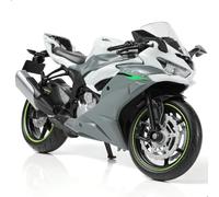 Risopen 1/12 comppatible for Kawasaki Ninja Motorcycle Model Toy Mini Alloy Metal Diecast Motorcycle Model White Sport Racing Collection Gift for Men Kid Boy (ZX-6R)