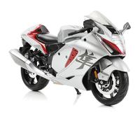 Risopen 1/12 Hayabusa Motorcycle Model Toy Silver Sports Motorcycle Model Collection for Adults