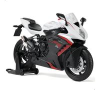 Risopen 1/12 Motorcycle Model Toy compatible for MV Agusta F3 RR, Alloy Die Cast Motorcycle Model No Assembly Required, Mini Racing Moto Collection Adult Gift (White)
