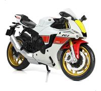 Risopen 1/12 Scale YZF-R1 Motorbike Model Toy S1000R Alloy Metal Diecast Motorcycle Model White Motorcycle Toy for Boy Kid Men