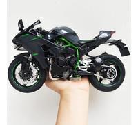 Risopen 1:9 Motorcycle Model compatible for Kawasaki Ninja H2 Metal Die-cast Motorcycle Model No Assembly Required Mini Finished Moto Gift for Adult（Black）