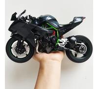 Risopen 1:9 Motorcycle Model compatible for Kawasaki Ninja H2R Metal Die-cast Motorcycle Model No Assembly Required Mini Finished Moto Gift for Adult（Black）
