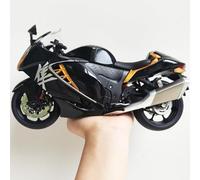 Risopen 1:9 Motorcycle Model compatible for Suzuki Hayabusa Metal Die-cast Motorcycle Model No Assembly Required Mini Finished Moto Gift for Adult（Black）