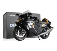 Risopen 1:9 Motorcycle Model for Suzuki Hayabusa Metal Die-cast Motorcycle Model No Assembly Required Mini Finished Moto Classic Collection Gift for Adult(Black)