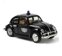 Risopen Compatible for Volkswagen Beetle Police 1:36 Die cast Car Model for Kid with Pull Back Antique Classic Black Car Toy Old Vintage Coupe Car Model Metal Car Model Collection Gift for Adult