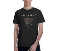 RISPENT Men's Arch Death Metal Enemy Band Cotton T-Shirts Crewneck Classic Short-Sleeved Shirt Stress-Free for Daily Commuting Black L
