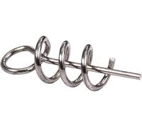 Risprsulen 50Pcs Silver Soft Lure Bait Spring Twist Lock Outdoor Fishing Crank Hook Centering Pin for Soft Lure Bait Worm Crank Twist Lock Pins (14mm)
