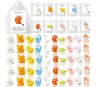 Ristpal 100 Set Employee Appreciation Gifts Bulk - Funny Resin Animal with Inspirational Pun Note Cards Thank You Gifts for Coworkers, Staff, Teachers, Nurses, Volunteers Office Pocket Favors