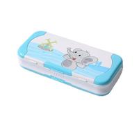 Ristpal Multifunction Pencil Case with Supplies for Kids, Pencil Holder for Students, Cute Pencil Box for Girls and Boys with Pencil, Erasers, Sharpener, Back to School Supplies (Blue Elephant)