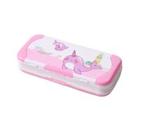 Ristpal Pencil Case with Rule, Cute Cartoon Pen Box Organizer Stationery with Sharpener, School Supplies (Pink Dolphin)
