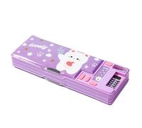 Ristpal Pop Up Multifunction Pencil Case, Cute Cartoon Pen Box Organizer Stationery with Calculators, Sharpener, Schedule, School Supplies, Best Birthday Gifts for Kids Teens (Purple)