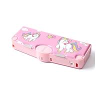 Ristpal Pop Up Multifunction Pencil Case for Stationery Box with Sharpener, Scissors, Tape Dispenser, School Supplies Back to School Gift, Best Birthday Gifts (Pink)