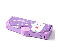 Ristpal Pop Up Multifunction Pencil Case for Stationery Box with Sharpener, Scissors, Tape Dispenser, School Supplies Back to School Gift, Best Birthday Gifts (Purple)