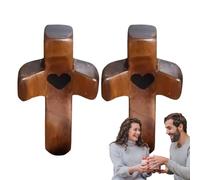 Ristyur Handheld Wooden Crosses, Crosses My Heart Wooden Crosses, Wooden Love Hearts Crosses, Pocket Crosses With Heart, Wooden Protection Crosses With Hear, Encouragement For Family Friends