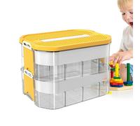 Ristyur Kids Toy Box | Toy Box for Boys with A Building Lid - Classification Tote Organizing Container with Latching Lid, Stackable and Nestable, Clear