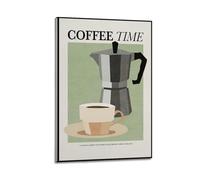RISUANHENM Coffee Time Poster Room Decor Artistic Poster for Room Aesthetic Canvas Wall Art Bedroom Decor 20x30inch(50x75cm) Frame-style