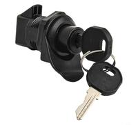 Risveglio 1 Pcs Push Button Latch, 27mm Marine Box Lock with Keys, Metal Plastic Camper Cabinet Door Latch for RV Cart Glove Box, Black