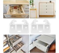 Risveglio 10 Pack White Plastic Drawer Guides Bottom Mount for Replacement Slides Dresser Cabinet Wardrobe Kitchen Furniture Repair 2.28 x 1.61 Inch