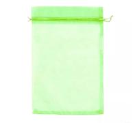 Risveglio 100 Pieces Green Mesh Fruit Protective Bags, for Soft Organza Netting with Drawstring Bird Pest Control, 3 Sizes Garden Trees Vegetables Flowers(L)