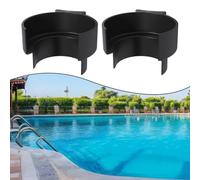 Risveglio 2 Pack Pool Plunger Valve Bracket for Intex Bestway Coleman, Plastic Vacuum Head Stand with Cable Ties, Black
