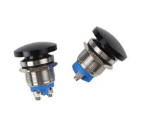 Risveglio 2 Pieces 19mm Stainless Steel Self Reset Push Button Switch, IP65 Dustproof Waterproof Start Button, Install for Auto Modification, for Black