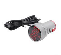 Risveglio 22mm Digital Thermometer Round LED Display Temp Gauge DC 5V 48V Real Time Reading Compact Design for Narrow Spaces Industrial Use Red(DC5-12V)