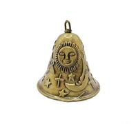 Risveglio 2Pcs Antique Feng Shui Wind Chimes, Bronze Zinc Alloy Bells with Sun Moon Star Pattern Luck Harmony Home Garden Decor