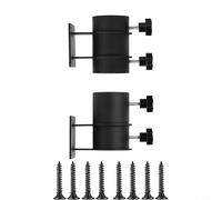 Risveglio 2Pcs Umbrella Stand for Deck Railing, Heavy Duty Adjustable, No Drill Patio Balcony Umbrella Holder, Fits 1.5 to 2.5 Inch Square Railings and 2 Inch Poles, Black