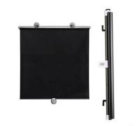 Risveglio 3-Pack No-Drill Suction Cup Sunshade Black PVC Retractable Roller Blind Home Office Car Window 125x45cm Size