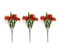 Risveglio 3 Pack Realistic Daffodil Flowers Artificial, 35cm Silk Daffodil Bouquet in White Yellow Orange for Home Wedding Table Centerpiece Decor