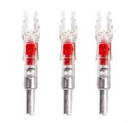 Risveglio 3 Pcs Luminous Arrow Nocks for 6.2mm Shafts, Auto-Light LED Accessories in Red/Green/Blue(Red)