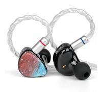Risveglio 3D-Printed IEMs Featuring Triple-Driver System, 320 Ohm Impedance, 102dB Sensitivity, HiFi In-Ear Monitors Gaming, 0.78mm 2-Pin Cable(Brown-Blue)