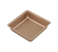 Risveglio 4 Inch Square Cake Pan Non- High Carbon Steel Baking Dish Bread Pizza Cookie, Gold Oven Safe Bakeware Home Kitchen