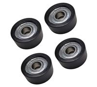 Risveglio 4-Pack Rowing Machine for Seat Wheels with High-Carbon Steel Bearings, 27mm Diameter 11.4mm Height, 8mm Inner Diameter, Nylon + Steel, Black