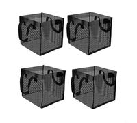 Risveglio 4 Pcs Mesh Aquatic Pond Plant Baskets, Large PVC Water Lily Growing Bags with Handles for Garden Fish Tank(square)