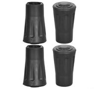 Risveglio 4 Pcs Trekking Pole Rubber Tips, 12mm Replacement Ferrules for Hiking Poles, Anti Slip Protectors for Hard Surfaces, Black