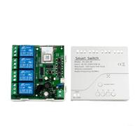 Risveglio 4CH Relay Module for Tuya Life, 4 Gang Wireless Switch with Voice Control Compatible with Google Home(AC85-250V)