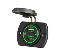 Risveglio 66W for Dual Port USB Car for Charger Socket, PD for QC3.0 Fast Charging with LED for Ring, Panel Mount 12/24V Vehicles(Green)