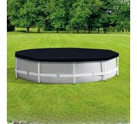 Risveglio 8 Ft for Round Pool Cover, for Heavy Duty PVC Winter Tarp Ground Pools, Hot Tubs & Inflatable Pools, 244cm Black Protective Sheet with Overhang Lip