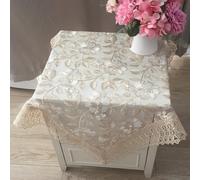 Risveglio 90x90cm Floral Embroidered Lace Tablecloth Vintage Crochet Macrame Cover Dining Room Kitchen Holiday Decoration