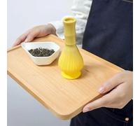 Risveglio ABS for Plastic Tea Whisk Set with Holder, Efficient Matcha Frother Hot Chocolate and Coffee, Portable and to Clean, Yellow