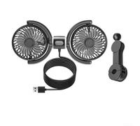 Risveglio ABS Plastic Car Fan Dual Head 3 Wind Speeds
