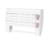Risveglio ABS Plastic Wrap Organizer 39cm Safe Cutting Slide(White)