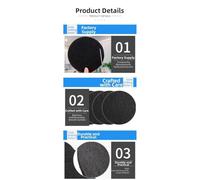 Risveglio Activated Carbon Filter Pad Compost Bin, Charcoal Scent Control Liner to Neutralise Odours and Repel Fruit Flies, Small 12.5x12.5cm