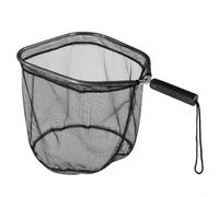 Risveglio Aluminium Fishing Landing Net with Deep Mesh, Lightweight Non Slip Handle for Stream Boat Angling, Round 35cm Black(Square 30cm)