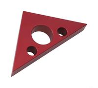 Risveglio Aluminum Alloy Triangle Ruler 97x68mm Dual Scale Woodworking(red)
