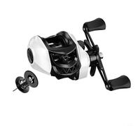 Risveglio Anti-Backlash Baitcasting Reel with 10 Magnetic Brake, All-Metal Construction, Smooth Casting Fishing Reel, Left or Right Hand(Right hand White)