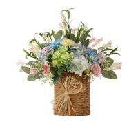 Risveglio Artificial for Tulip Wreath for Door Basket 48x38cm Spring | Spring Flower Wreath for Door Basket 48x38cm for Tulip Design Hanging Decor Home Garden