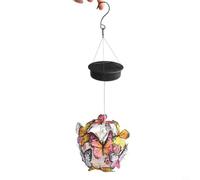 Risveglio Auto Glow Solar Wind Chimes 75cm Butterfly Design Night